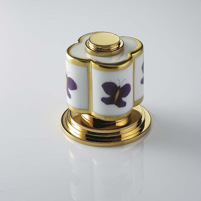 THG CAPUCINE MAUVE DECOR OR Вентиль смесителя для ванны, декор золото/лиловый, цвет: полированное золото