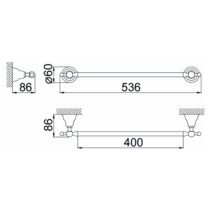 HUBER Croisette Полотенцедержатель 40см, подвесной, цвет: бронза