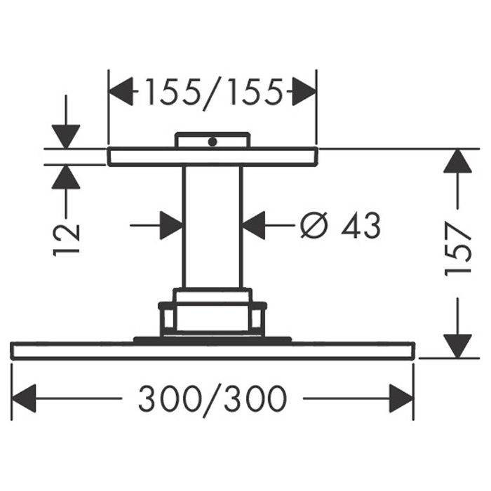 Axor ShowerSolution Верхний душ, 300x300мм, 2jet, с держателем 100мм, потолочный монтаж, цвет: хром 