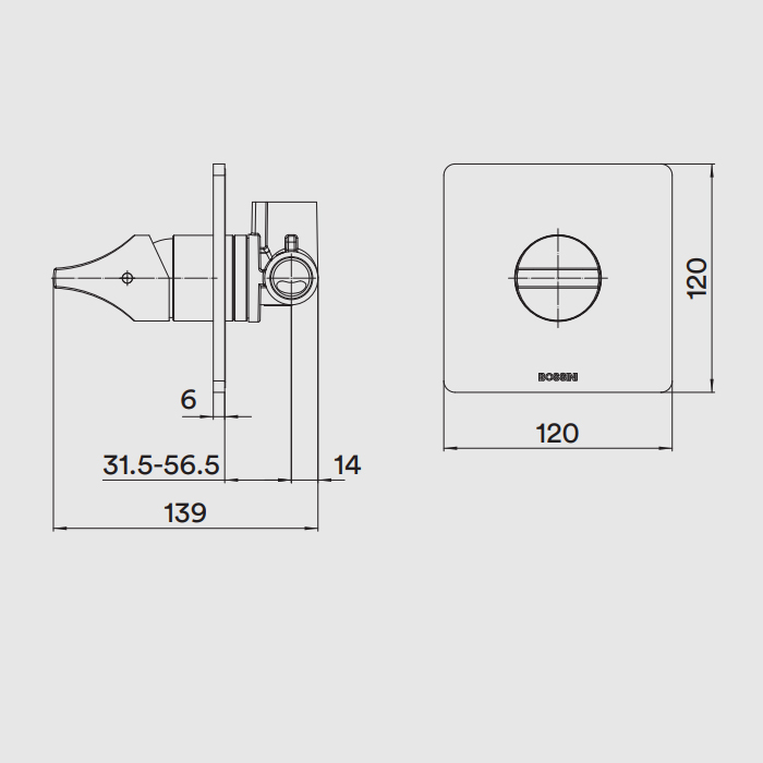 Bossini Apice Смеситель для душа, встраиваемый, цвет: хром