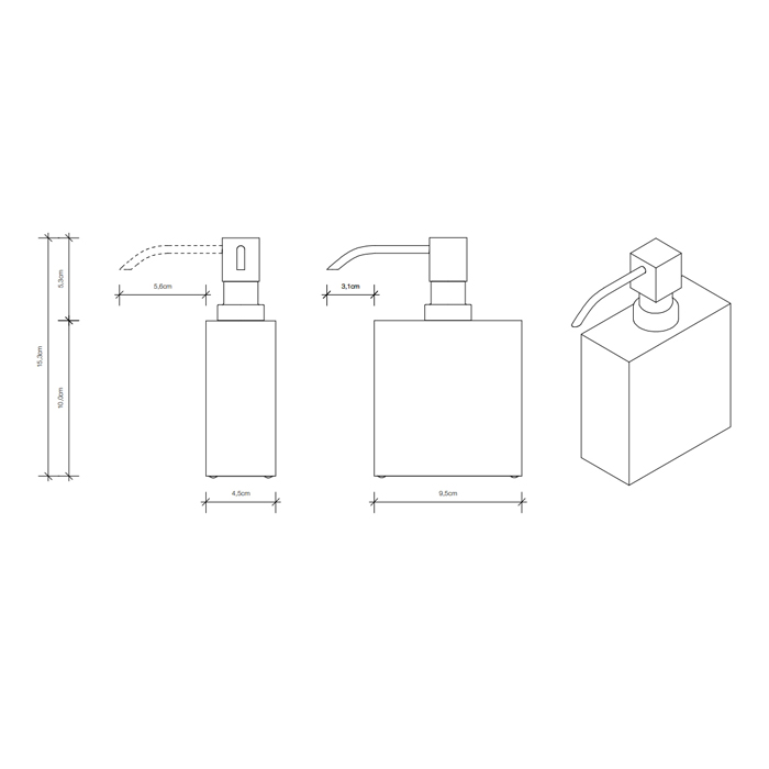 Decor Walther Cube DW 470 Дозатор для мыла, настольный, цвет: матовый никель