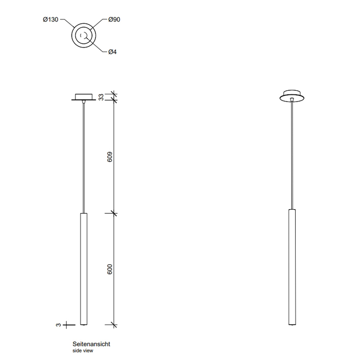 Decor Walther Pipe 1 D Светильник потолочный 3.5xh70-220см с диммером, светодиодный, 1x LED 6.5W, цвет: розовое золото