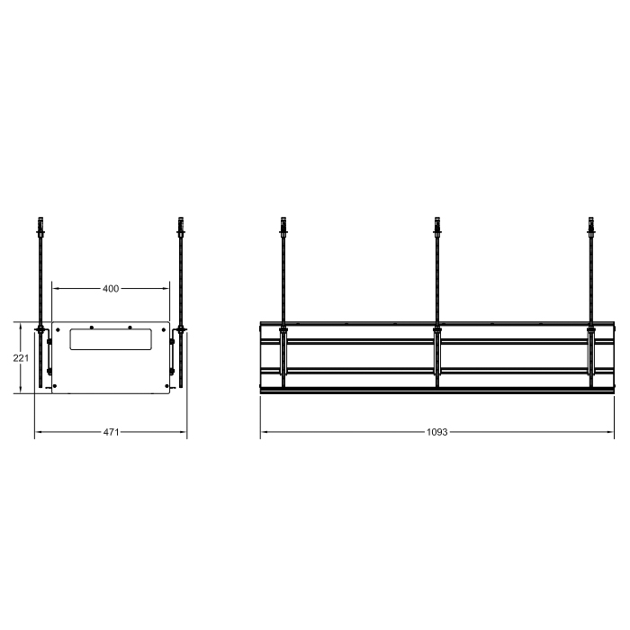 Gessi Binario Профиль линейный 1090 мм, для 5 модулей, установка Shift-Fix, цвет: Black XL