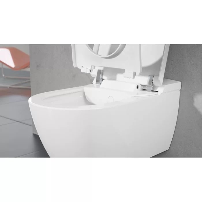 Villeroy&Boch Viclean Унитаз-биде 38.5х59.5х36см., подвесной, в комплекте с сиденьем, покрытие CeramicPlus, цвет: альпийский белый
