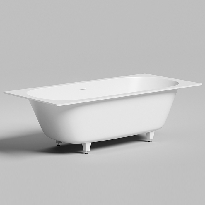 Salini Ornella Axis 190 Kit Встраиваемая ванна 190х90х60см, прямоугольная, материал: S-Stone, донный клапан "Up&Down", слив-перелив, цвет: белый матовый