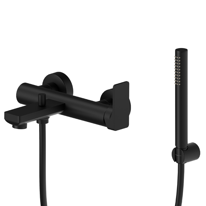 Newform B-Easy Смеситель для ванны, с ручным душем, цвет: черный матовый
