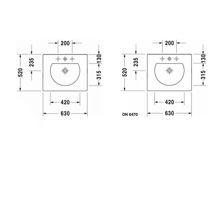 Duravit Darling New Раковина 63x52 см, 1 отв., цвет: белый