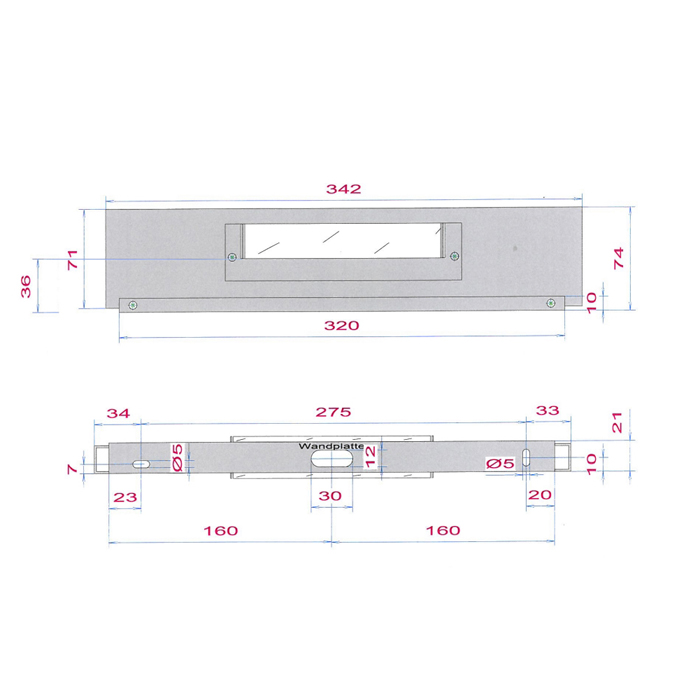 Decor Walther Slim 34 Светильник настенный 34x7x2см, 1x R7S 118mm max. 100W, цвет: никель сатинированный