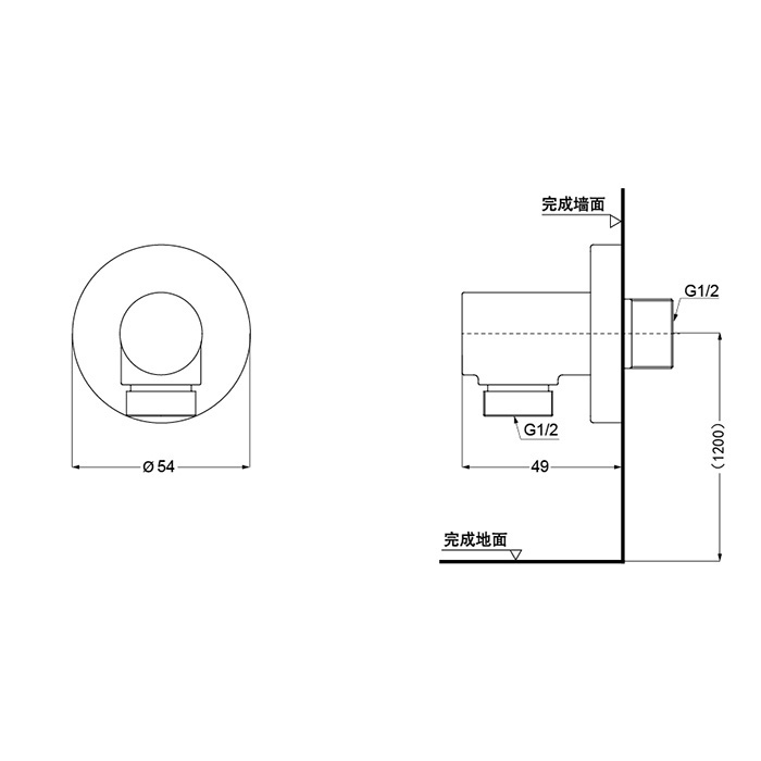 TOTO Showers Подключение для шланга, 54x49x54мм, цвет: хром