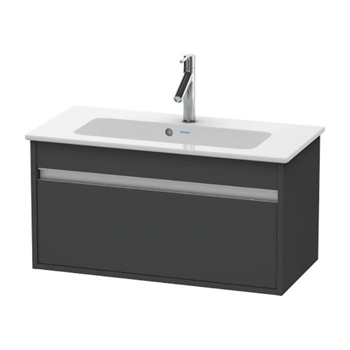 Duravit Ketho Тумба подвесная, 80x38.5х41, с раковиной, 1 выдв. ящик, цвет: графит матовый