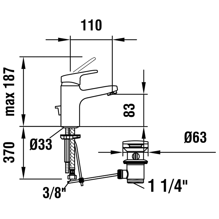 Laufen Citypro Смеситель для раковины, 1 отв., с донным клапаном, цвет: хром