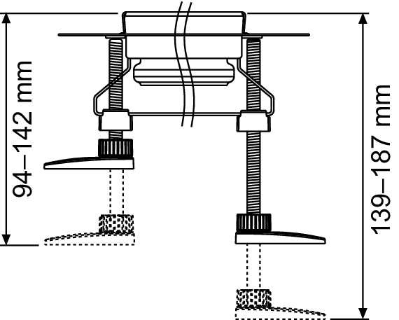 TECE drainline, Комплект опор для трапа: 137-184 мм (4шт)