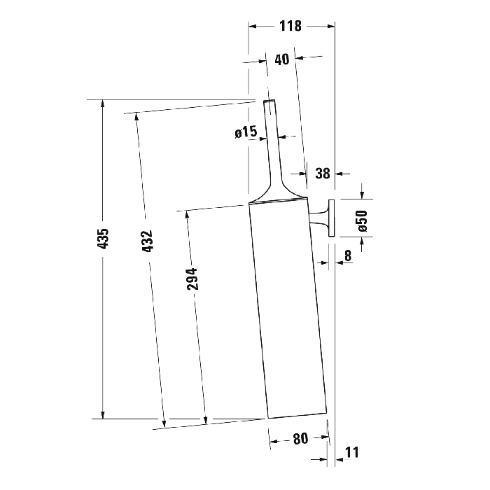 Duravit Starck T Туалетный ершик, подвесной, цвет: Gold Polished