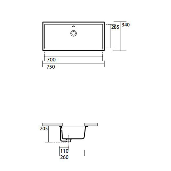 Kerasan Slim Раковина 75x34 см, без отв., цвет: белый