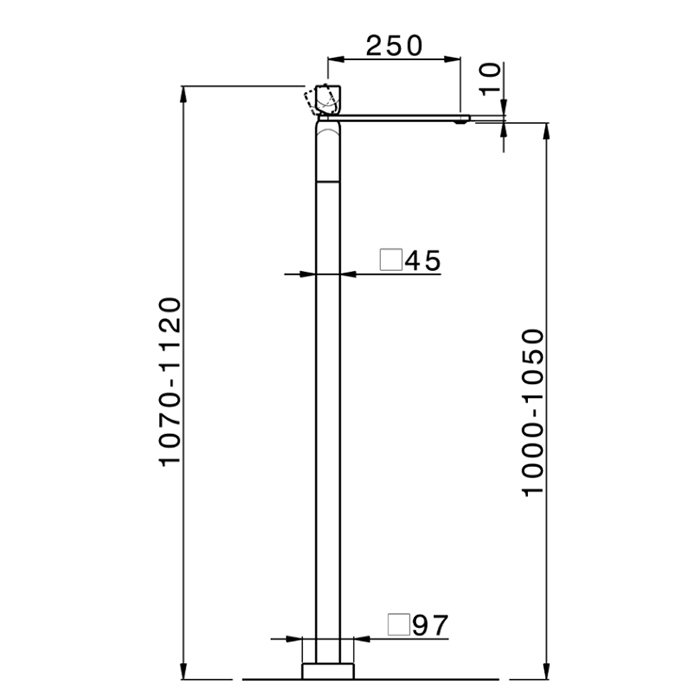Cisal Hi-Rise Смеситель для раковины, напольный, внешняя часть, цвет: хром