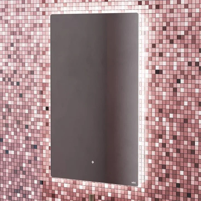 Salini Зеркало для ванны OMBRA 80х90х2.5см., с LED подсветкой, влагостойкое AGC Сrystalvision, сенс. выкл., крепления, обогрев, антизапот.