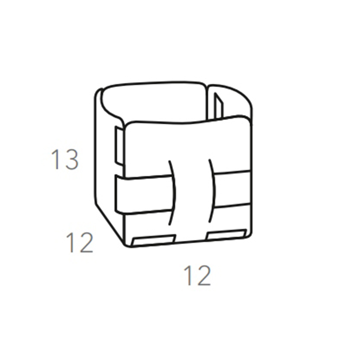 ADJ Корзинка Mini Bottega, 12x12xH13 см., цвет: пепельная роза/устричный