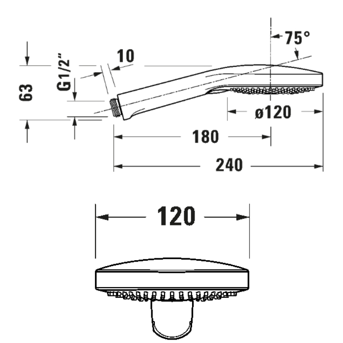 Duravit Shower Ручной душ 12см., 3 режима, цвет: чёрный матовый