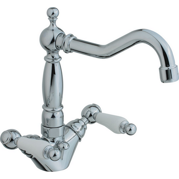 CISAL Arcana Toscana Смеситель двухвентильный для раковины на 1 отв. с донным клапаном, цвет: хром 