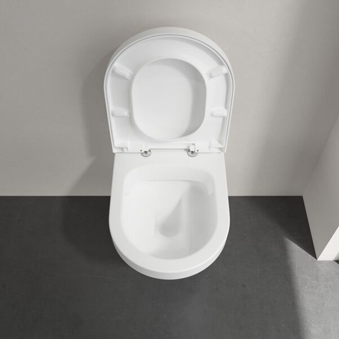 Villeroy&Boch Architectura Унитаз подвесной 37x53см, безободковый, сиденье микролифт, CeramicPlus, цвет: альпийский белый 