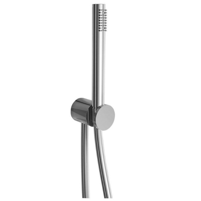 Fantini AF/21 Душевой набор: вывод воды на 1/2”, шланг 150 см, ручная лейка FIT, держатель для лейки, цвет: хром