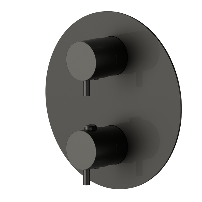 Newform X-Way Смеситель для душа, встраиваемый, термостатический, 4 потока, внешняя часть, цвет: carbon satin