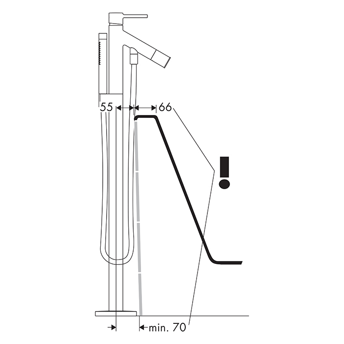Axor Starck Смеситель для ванны, напольный, с ручным душем, цвет: хром