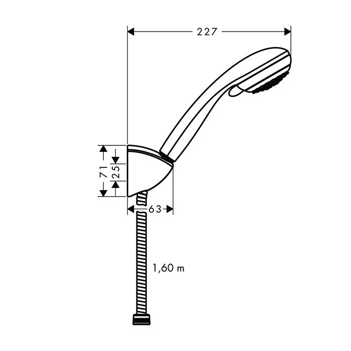 Hansgrohe Crometta Душевой набор, с ручным душем, держателем, и шлангом 160см, цвет: хром