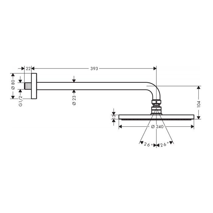 Hansgrohe Raindance S 240 1j PowderRain верхний душ