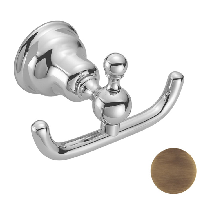 HUBER Croisette Крючок двойной, подвесной, цвет: бронза