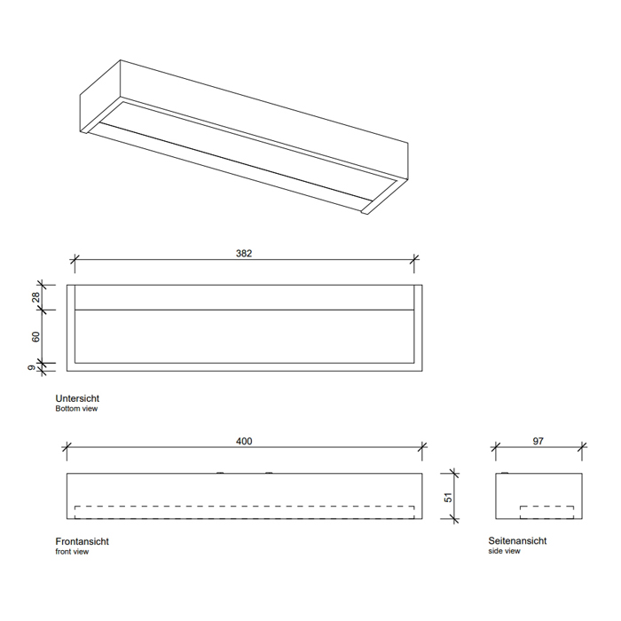 Decor Walther Box 1-40 N LED Светильник на зеркало 40x10x5см, светодиодный, 1x LED 20.6W, цвет: золото матовое