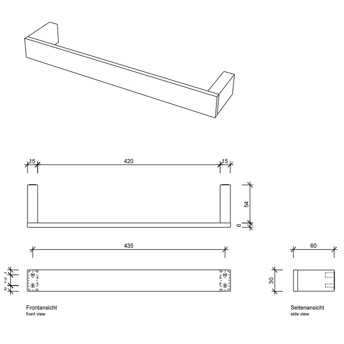 Decor Walther Contract Полотенцедержатель 45 см, цвет: хром