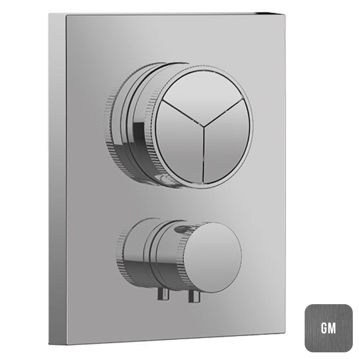 Almar Push Square Core Смеситель для душа, встраиваемый, термостатический, цвет: Gun Metal Brushed PVD