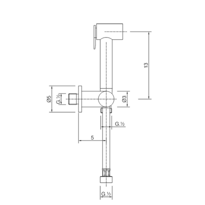 Cisal Shower Гигиенический душ, со шлангом 120см, вывод с держателем, цвет: хром