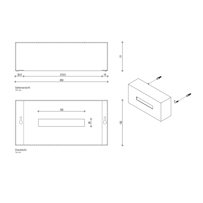 Decor Walther Classic KB 82 Диспенсер для салфеток 12x25x7.5см, настольный, цвет: хром