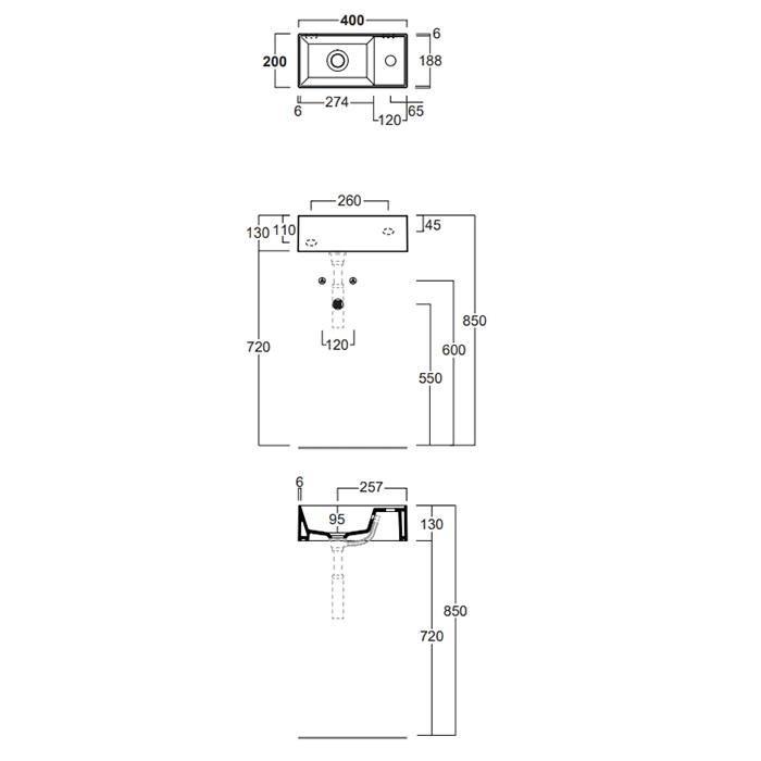 Simas Agile Раковина подвесная 40х20 см, Dx, с 1 отв.,  цвет: Cemento matt
