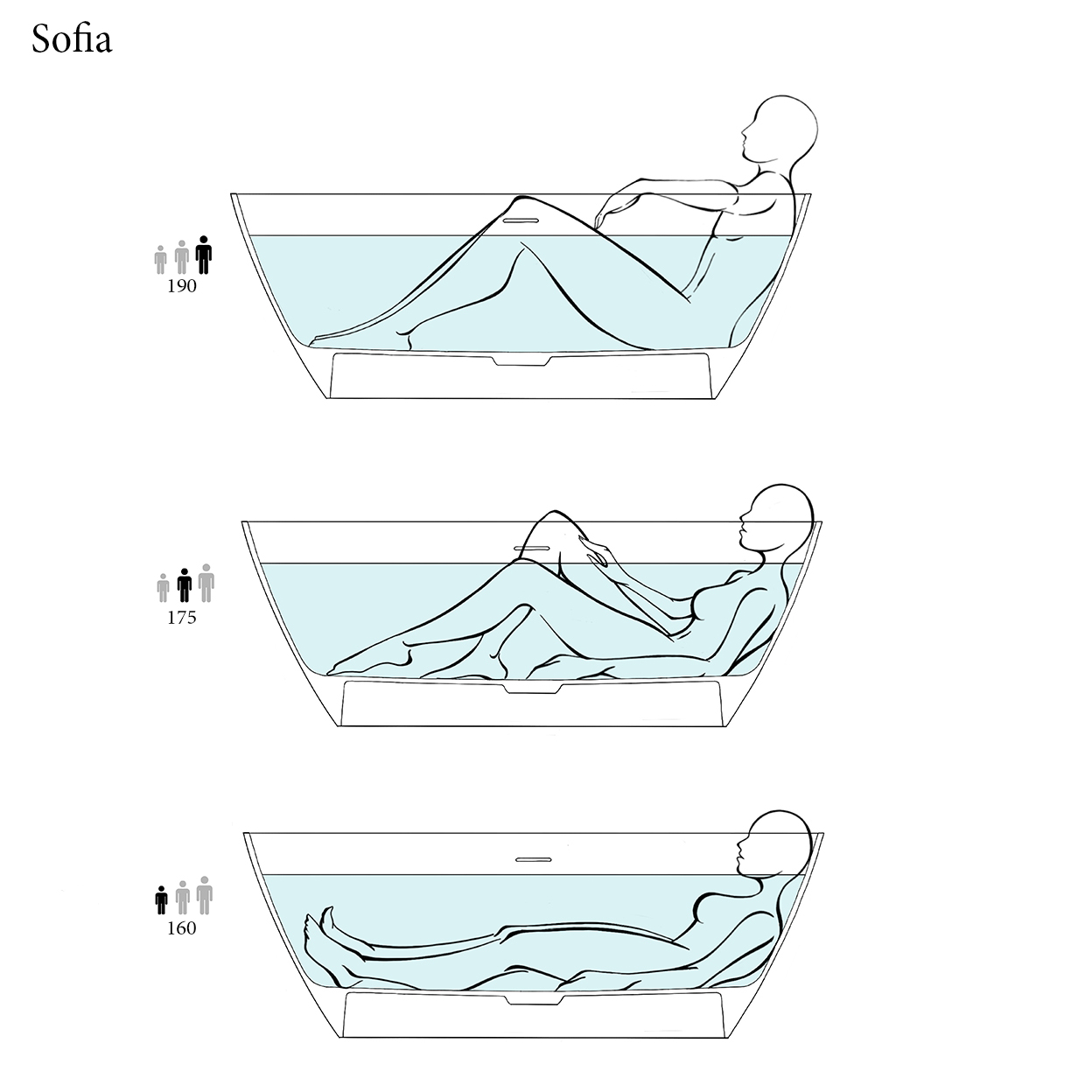 Salini Sofia Ванна отдельностоящая 165x75x60см, донный клапан "Up&Down", сифон, слив-перелив, S-Stone, цвет: белый матовый