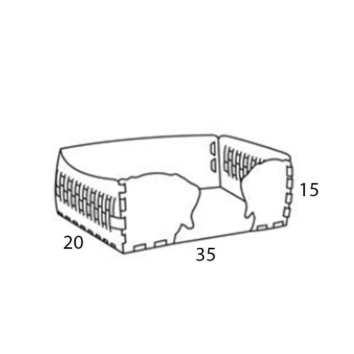 ADJ Лежанка Dog, 45х30хН15 см., цвет: коньяк/бордо