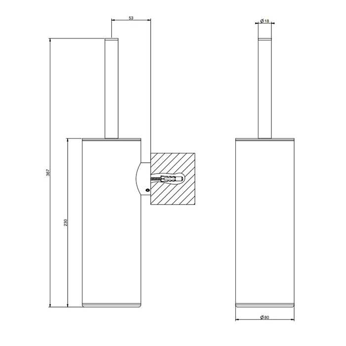 Gessi Emporio accessories Ершик, подвесной, цвет: Finox Brushed Nickel