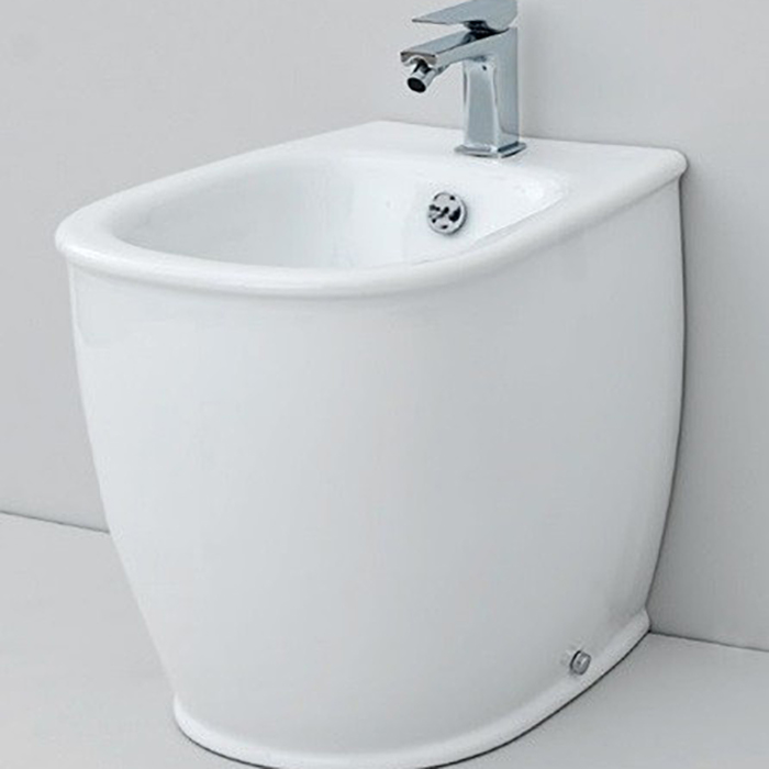 Artceram Azuley Биде напольное приставное 36х52см., 1 отв., c креплением, цвет: белый