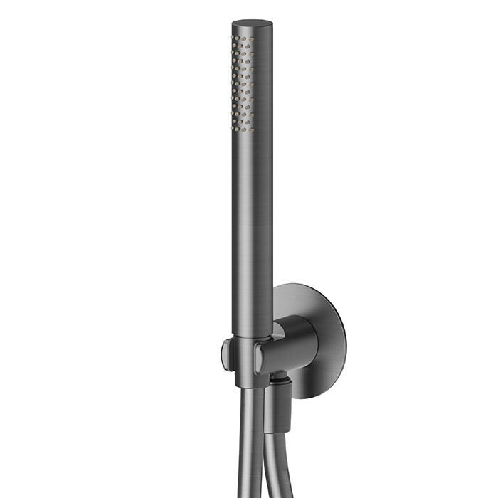 Newform X-STEEL 316 Ручной душ, кронштейн-уголок 1/2", шланг: 150 см, цвет: PVD Brushed gun metal