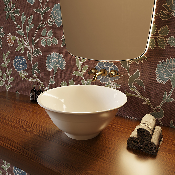 TW collection Раковина Ø46см., накладная, без перелива, цвет: белый глянцевый