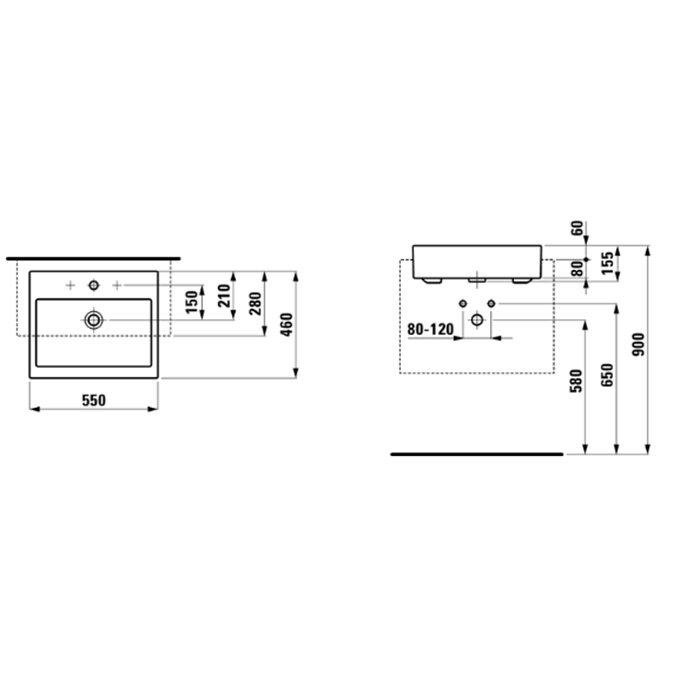 Laufen Living City Раковина 55х46х14 см, 1 отв., цвет: белый