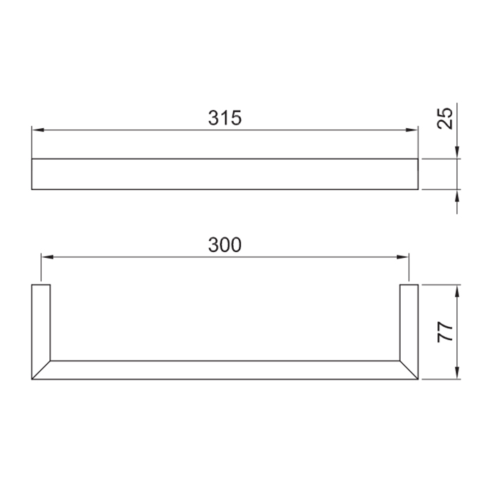 Fantini Linea Полотенцедержатель 30см, подвесной, цвет: хром