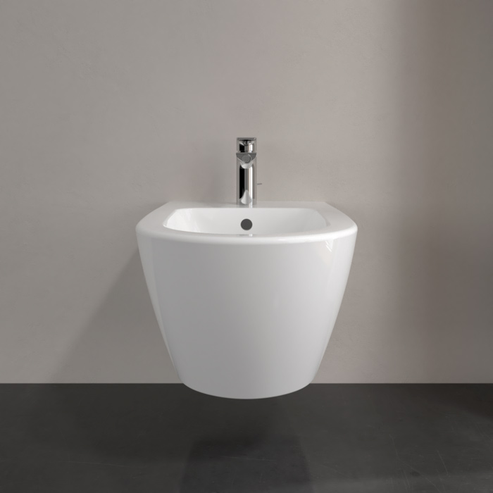 Villeroy&Boch Subway 2.0 Биде подвесное 37х56.5х28см., 1 отв., CeramicPlus, цвет: альпийский белый