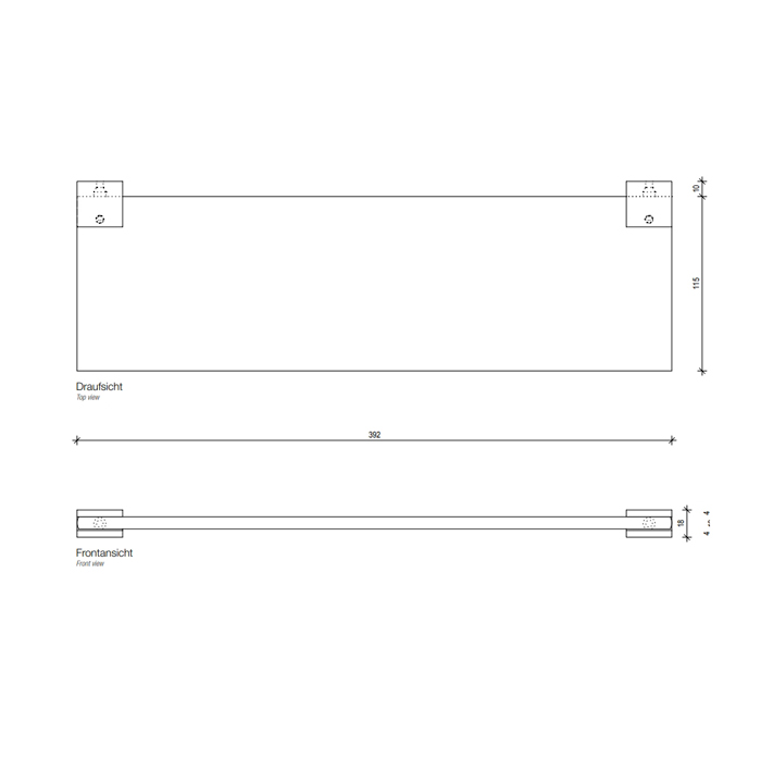 Decor Walther Corner GLA40 Полочка стеклянная 40x12см, подвесной, цвет: черный матовый