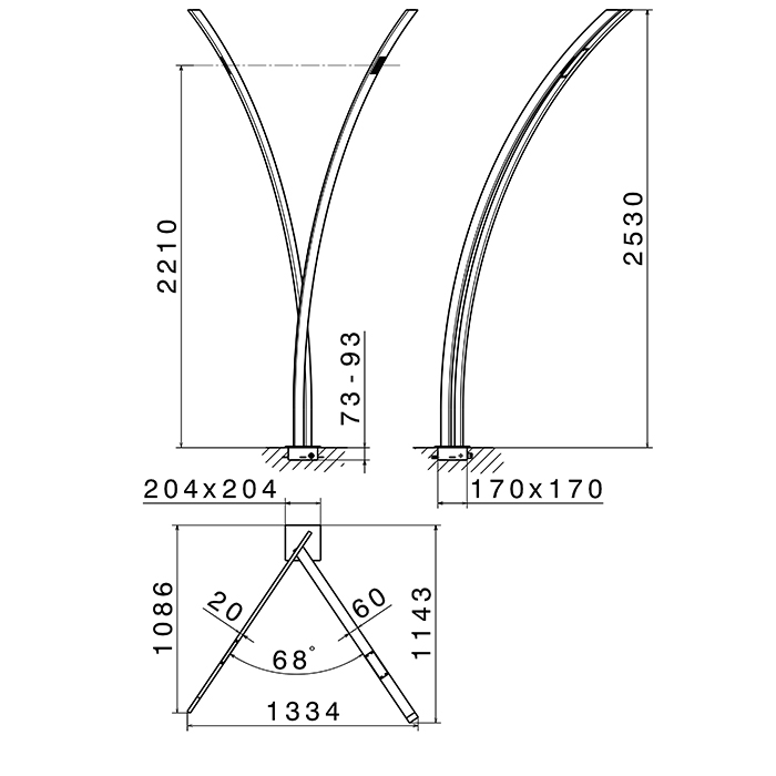 Newform Outdoor Душевая стойка, напольная, двойная, для внутреннего/наружнего применения, внешняя часть, цвет: нержавеющая сталь