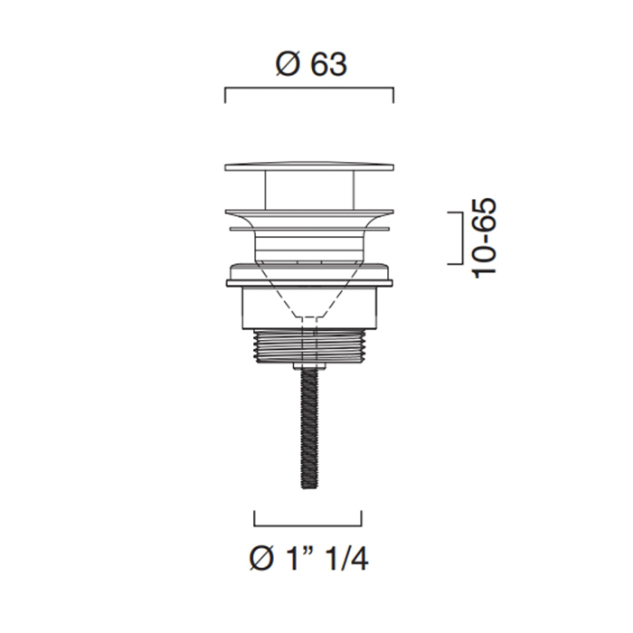 Catalano Слив плоский с клапаном клик-клак для раковин с переливом, цвет хром