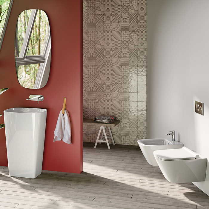 Catalano Green Раковина 55х38см., отдельностоящая, слив в стену, цвет: белый глянцевый