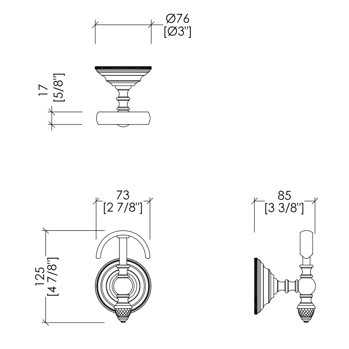 Devon&Devon Diamond Крючок, подвесной, цвет: бронза